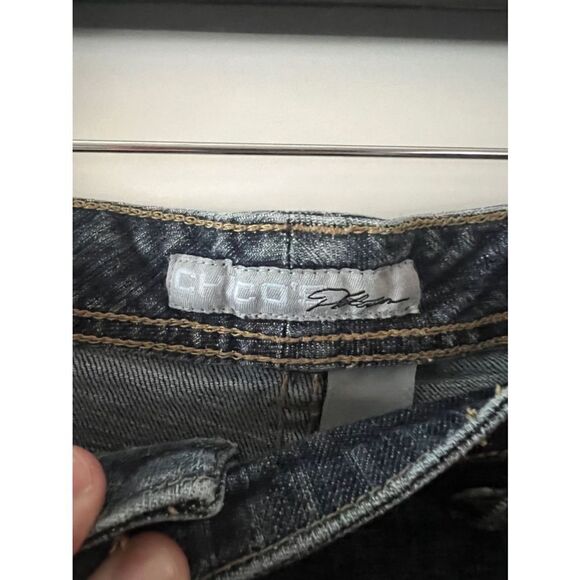 Chicos Platinum button front Jean skirt size large (Chicos 2) - Picture 2 of 10